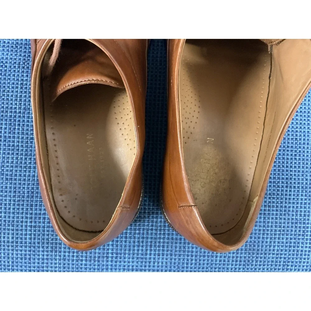 Cole Haan Mens British Tan‎ Leather Apron Toe Derby Shoes Size 11 M C11011